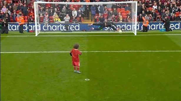 David James booed by Anfield crowd for saving two half-time penalties by boy, 11