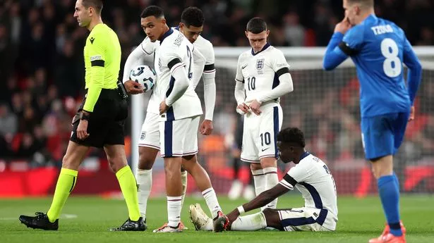 Bukayo Saka injury sparks fears for Arsenal after early exit from England match