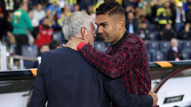 Casemiro’s half-time gesture to Jose Mourinho during Man Utd match speaks volumes