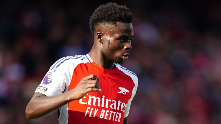 Saka back in training for Arsenal ahead of Liverpool clash