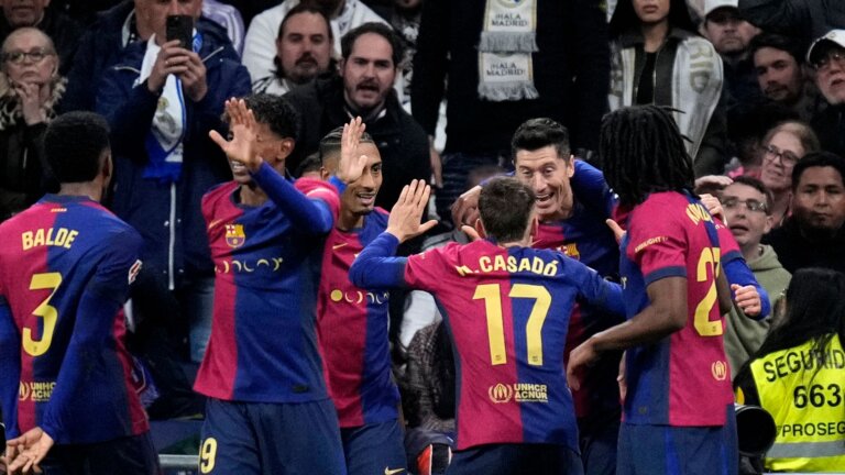 Lewandowski scores twice as Barcelona hammer Real Madrid in El Clasico