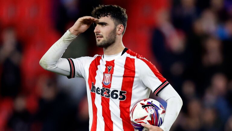 Cannon scores four as Stoke hit Pompey for six