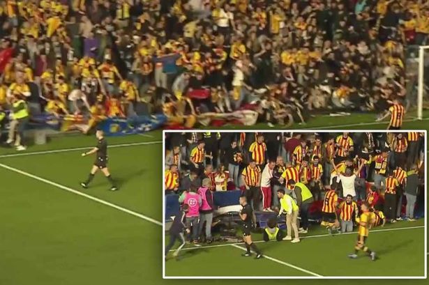 Barcelona derby match abandoned amid scary scenes as stand collapses during goal celebration