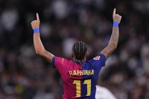 Raphinha’s evolution into a more versatile scorer is a big part of Flick’s great start at Barcelona