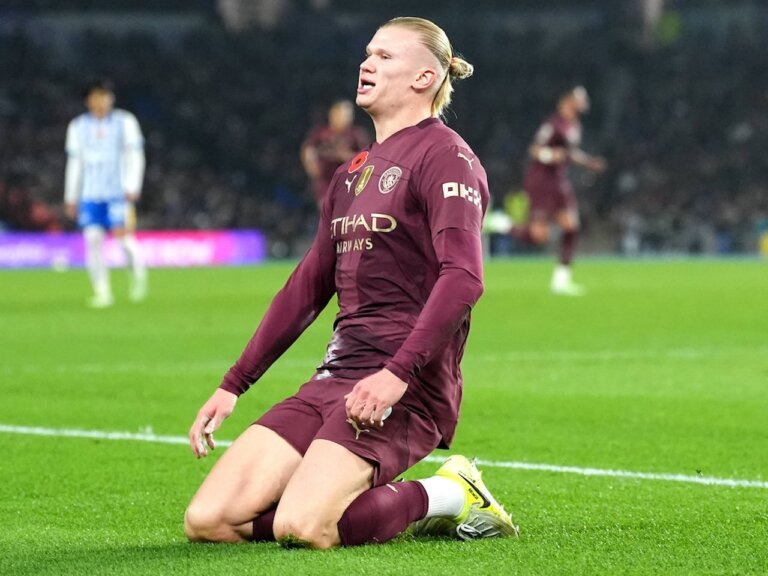 Brighton 2-1 Man City: Erling Haaland breaks Alan Shearer scoring record in Premier League defeat