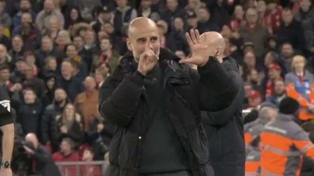 Pep Guardiola fires back at Liverpool fans with cheeky gesture after brutal chants