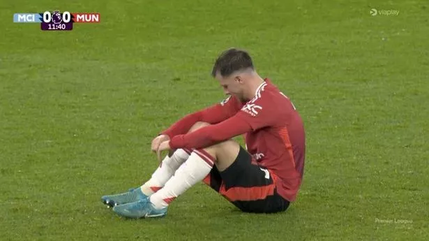 Mason Mount fights back tears as Man Utd star suffers injury early in Manchester derby