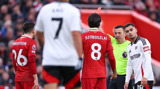 Premier League issue two Andy Robertson statements after Liverpool star sent off