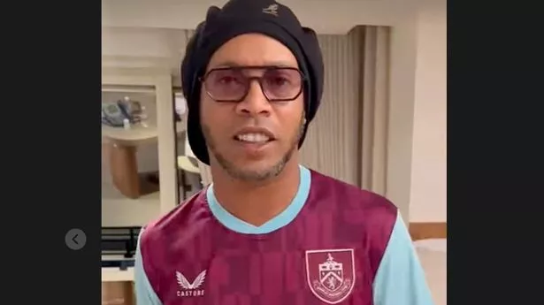 Ronaldinho celebrates Christmas in a Burnley shirt – and for a very good reason