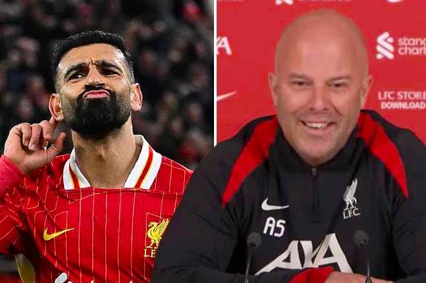 Liverpool boss Arne Slot fires playful Man City joke after Mo Salah future admission