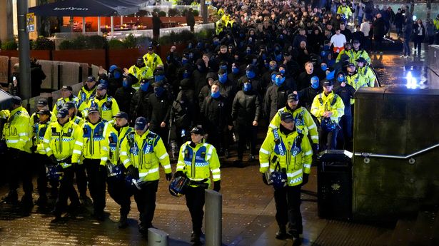 Man Utd vs Rangers: Police attend violent clashes as bottles thrown in street