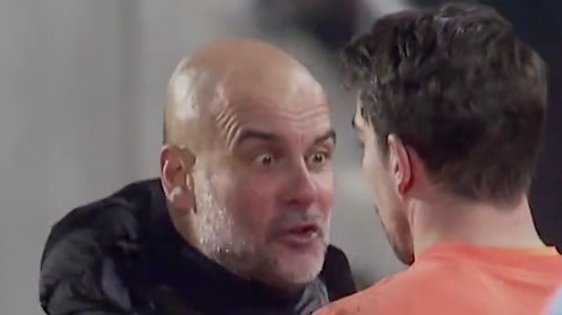 Pep Guardiola seen in heated confrontation with Man City star after Brentford draw