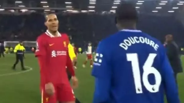 New footage shows angry post-match clash between Virgil van Dijk and Abdoulaye Doucoure
