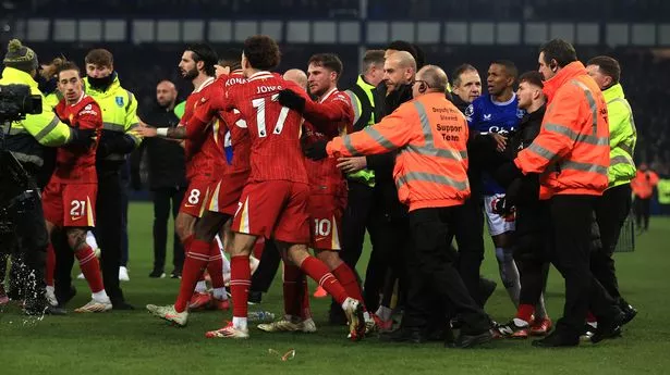 Chaos, commotion and cards like confetti – Goodison Park gets its fitting derby ending