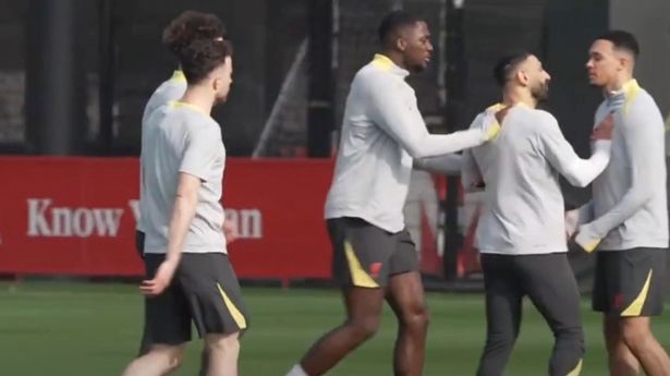 Mohamed Salah and Trent Alexander-Arnold in tense training ground moment before PSG clash