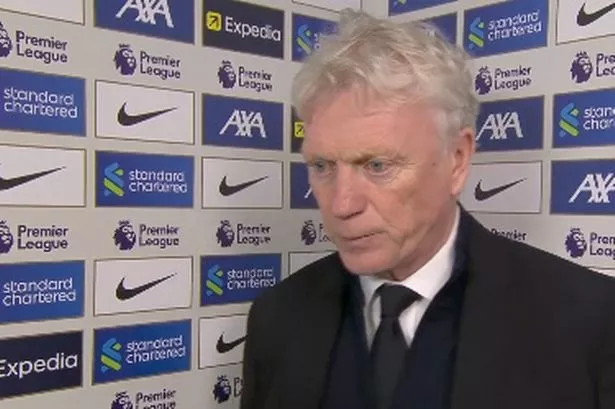 David Moyes fumes at VAR decision in Liverpool defeat and makes Anfield jibe