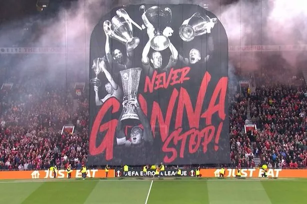 Man Utd fans unveil first-ever tifo with clear message to players before Lyon clash