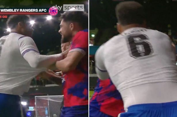 Ex-England star pulled away from rival in Baller League fracas – but has last laugh