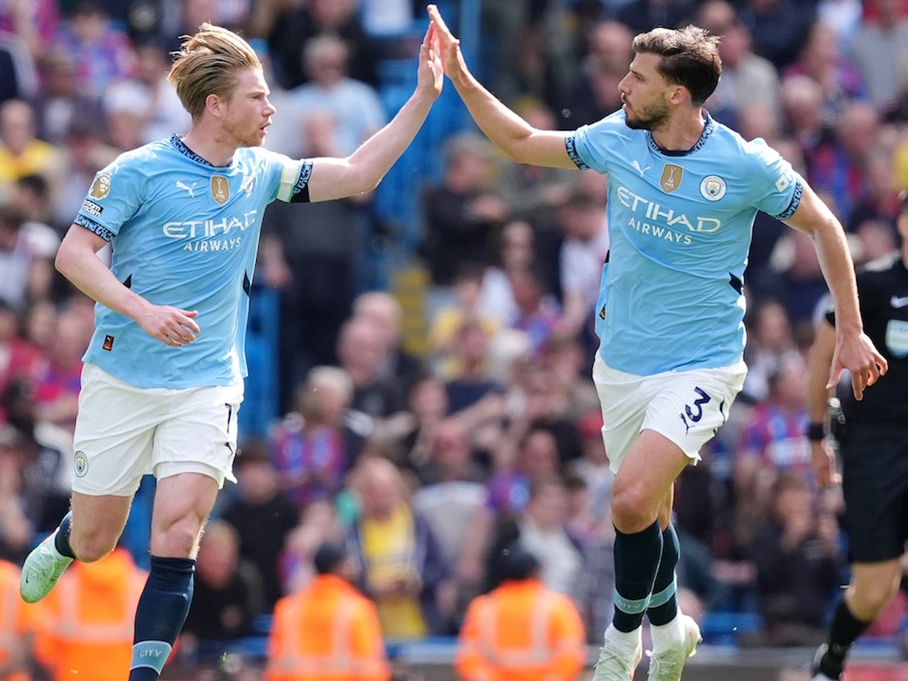 Man City 5-2 Crystal Palace: Highlights, man of the match, stats as Kevin De Bruyne inspires Citizens to a gigantic three points