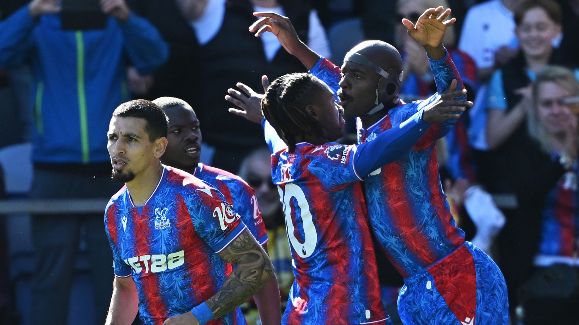 Three red cards as Palace complete league double over Brighton