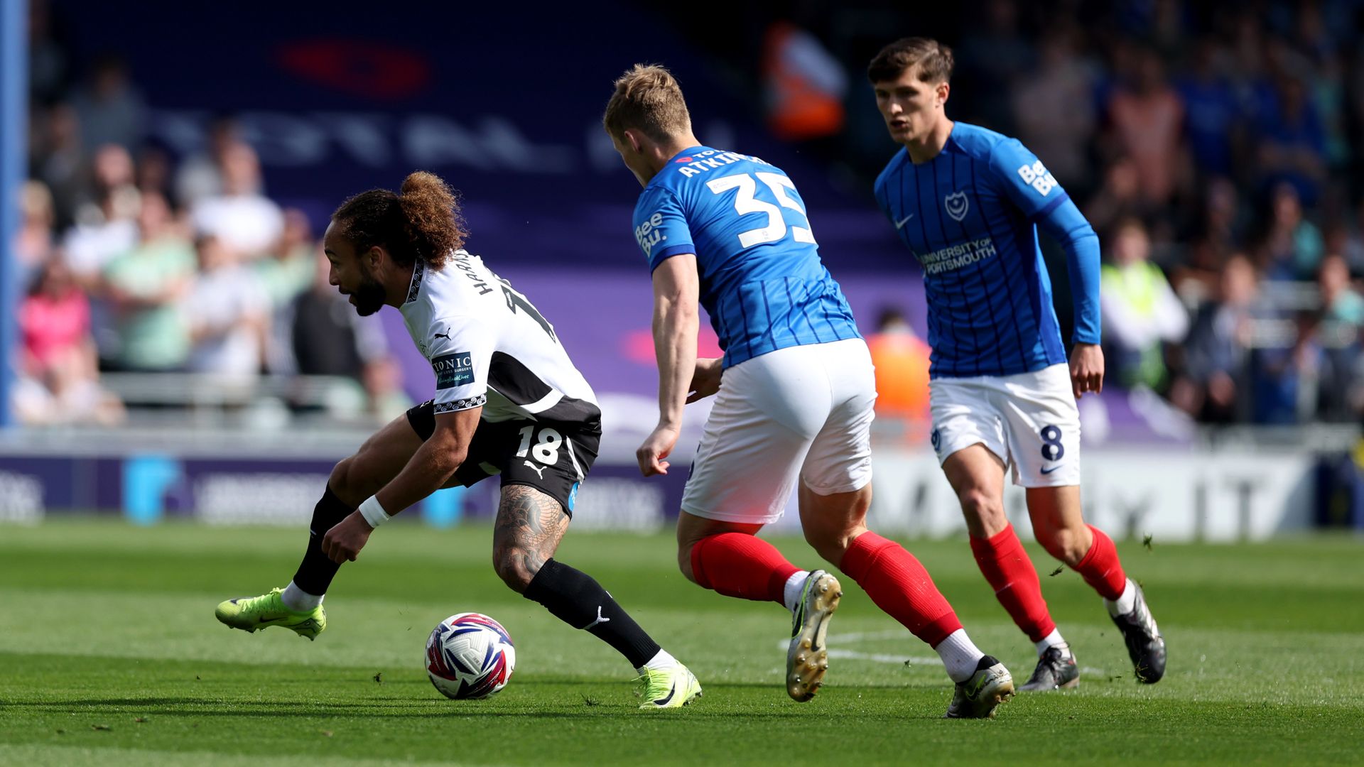 Atkinson scores 'hat-trick' as Portsmouth hold Derby