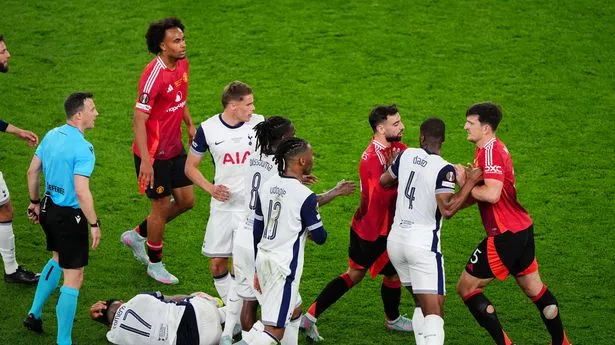 Harry Maguire furiously confronts Tottenham star as tensions boil over at full-time