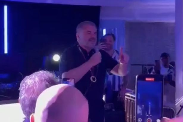 Ange Postecoglou delivers moving speech to Spurs players’ families after Europa League win