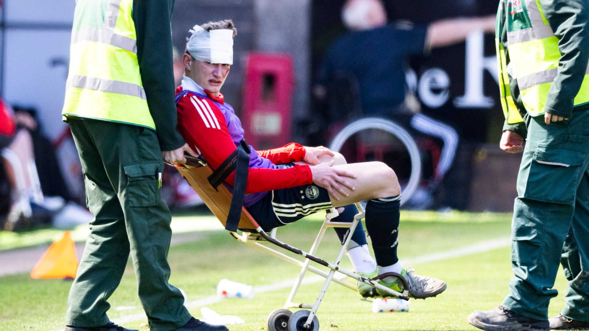 Aberdeen's MacKenzie injured by object thrown from stands