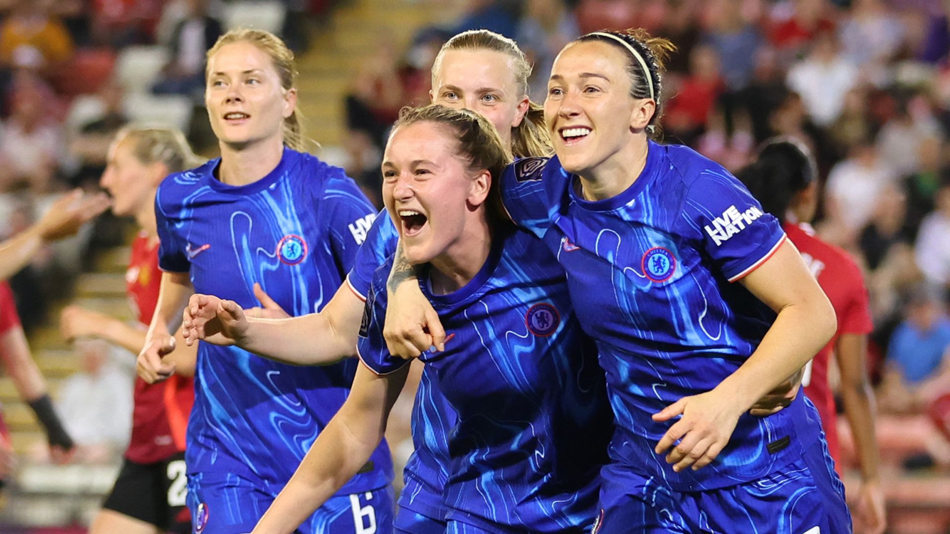 Bronze's header at Man Utd clinches WSL title for Chelsea