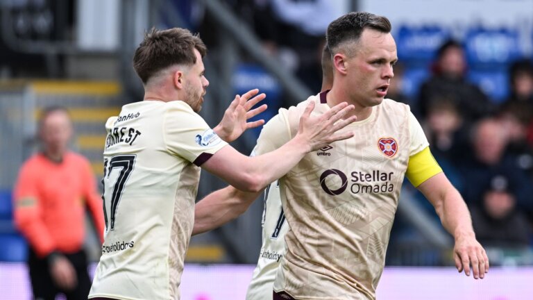 Shankland double helps managerless Hearts fight back to beat Ross County