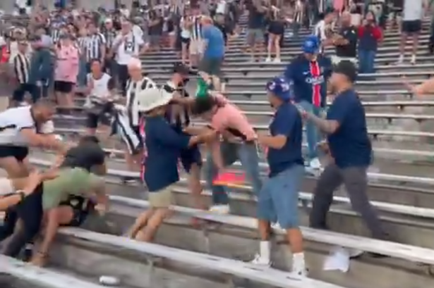 Club World Cup chaos as supporters fight each other in violent scenes inside stadium