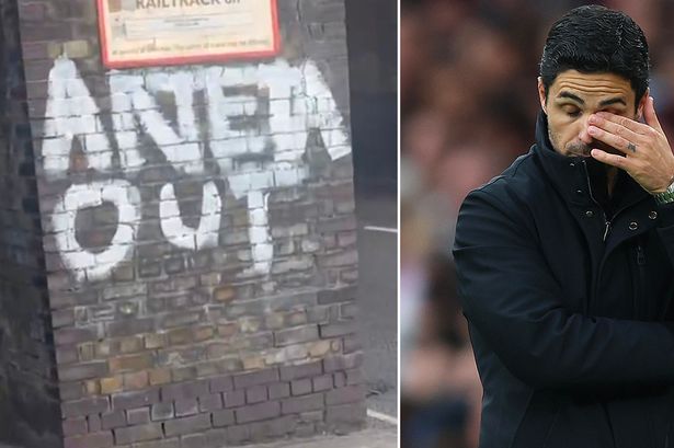 Arsenal fans make feelings clear as ‘Arteta Out’ messages appear at Emirates Stadium