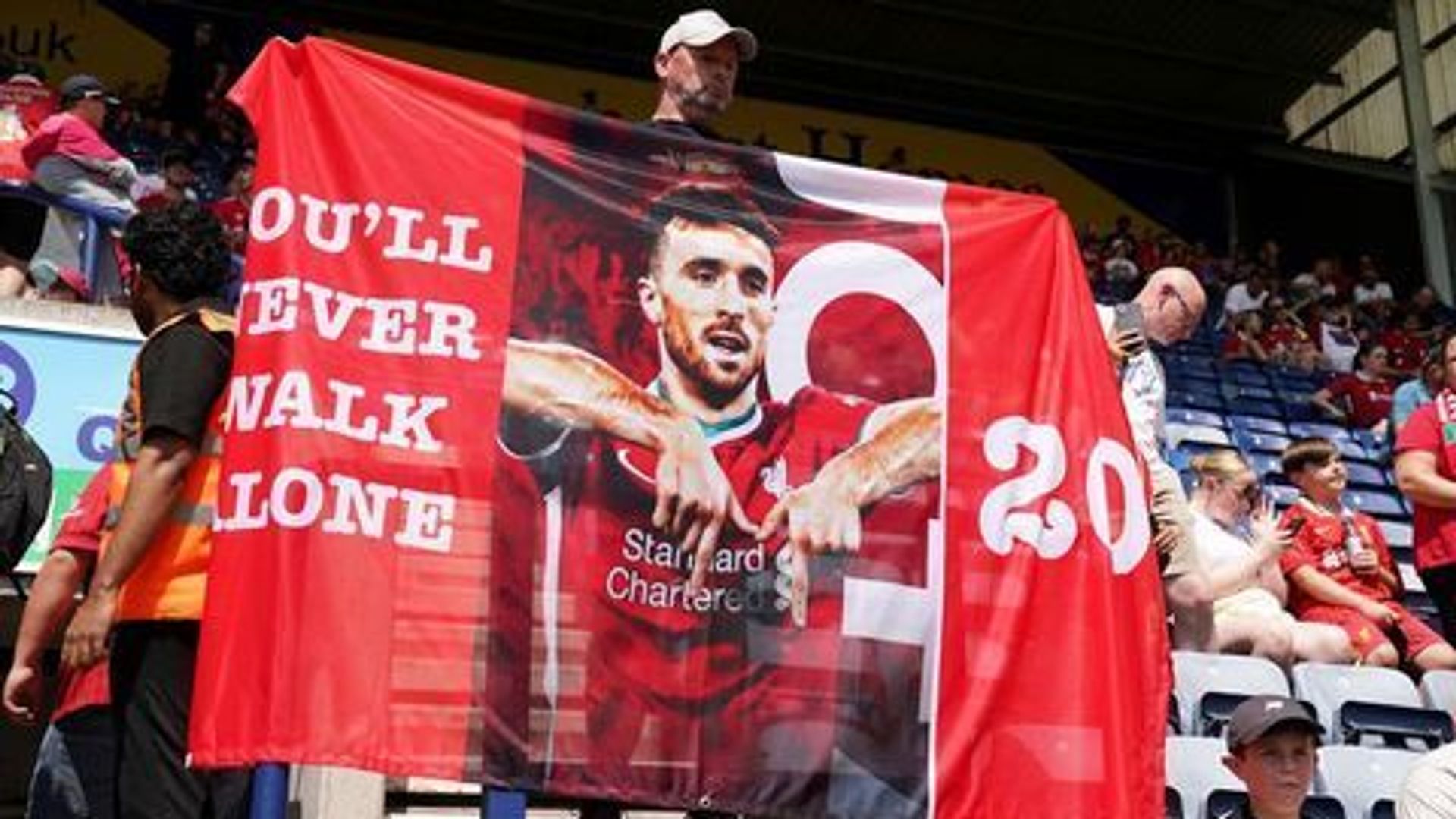 Emotional Jota tributes ahead of Liverpool's first game since tragic death