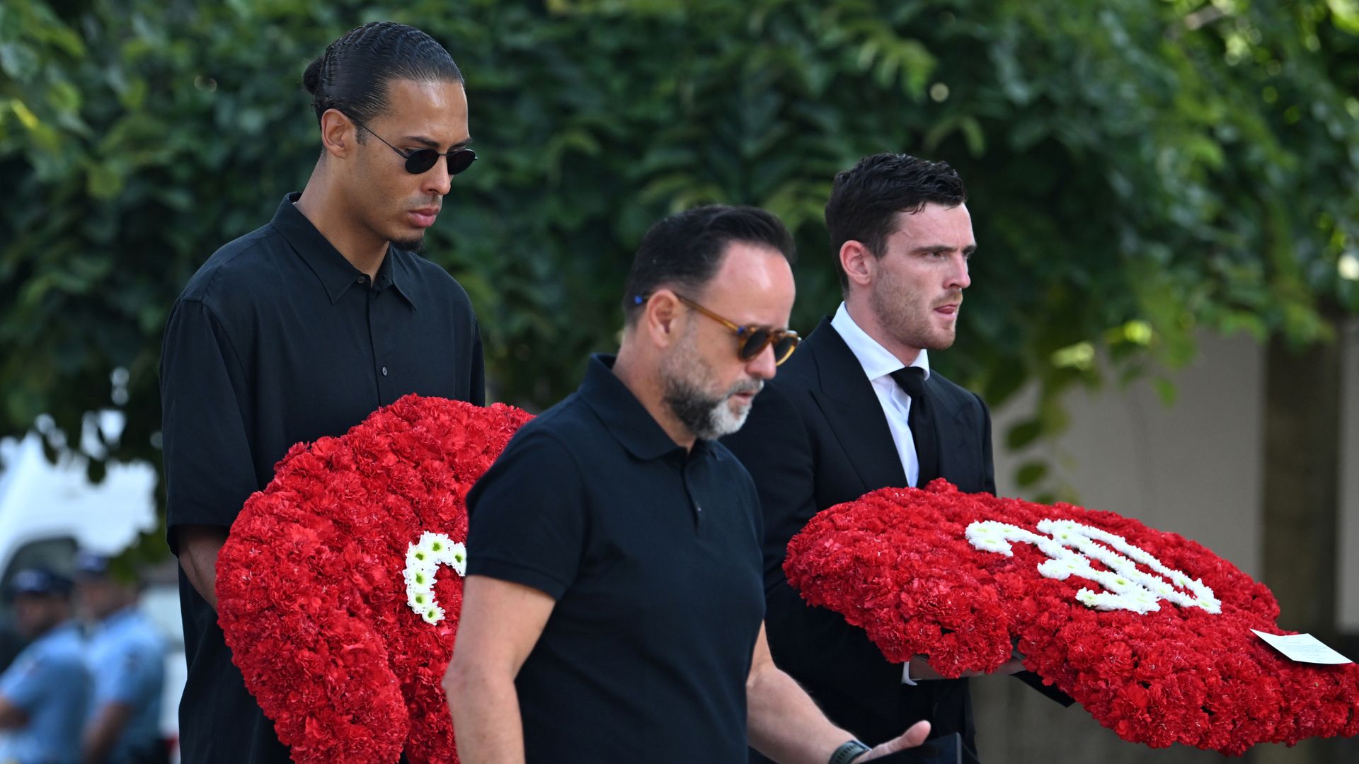 Jota's wife and family joined by Liverpool players for funeral