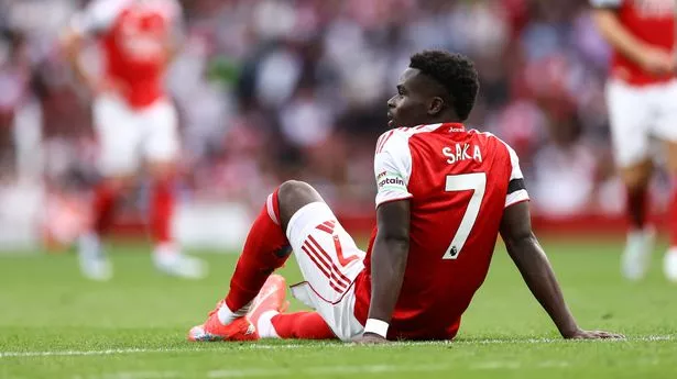 Bukayo Saka to miss Arsenal’s trip to Liverpool as star faces weeks on sidelines