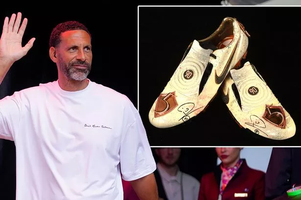 Rio Ferdinand’s diamond-encrusted football boots set to fetch £40k at auction