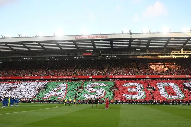 Anfield pays tribute to Diogo Jota and brother as tragic star’s wife and kids attend opener