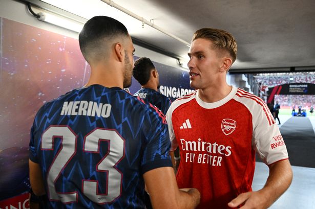 Arsenal’s makeshift striker Mikel Merino admits Viktor Gyokeres has ‘surprised’ him