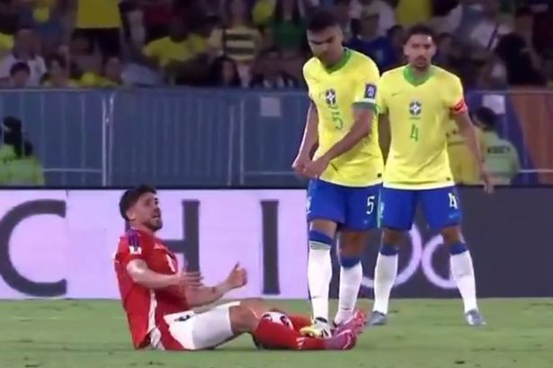 Man Utd star Casemiro gets away with ugly stamp during Brazil World Cup qualifier