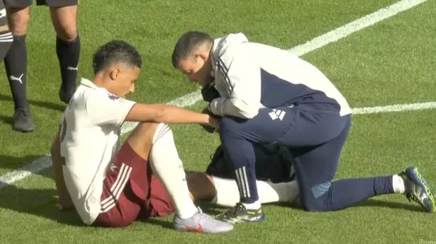 William Saliba forced off with injury just MINUTES into huge Arsenal vs Liverpool clash