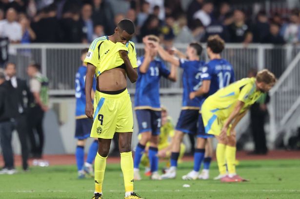Alexander Isak suffers nightmare return to action as Sweden humbled by Kosovo