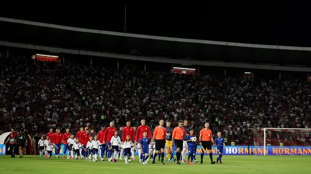 Serbia vs England paused by referee as announcement made after laser incident