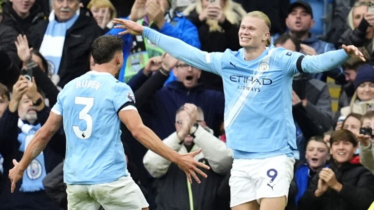 Man City too strong for Man Utd as Haaland scores twice